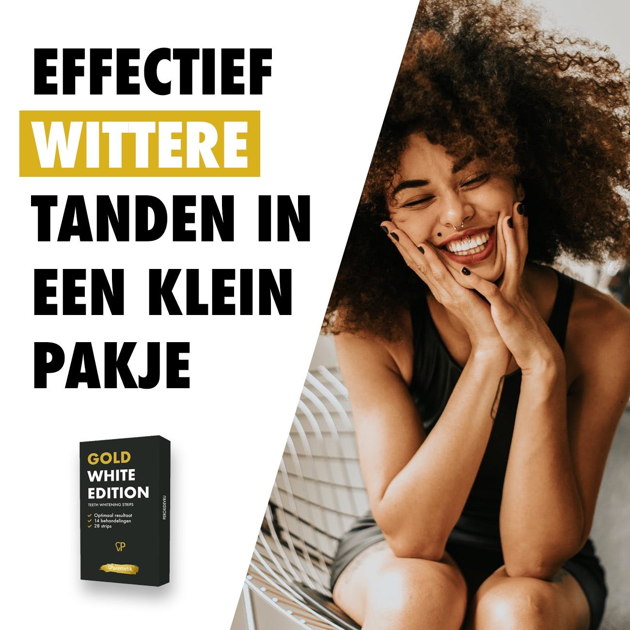 Effectief wittere tanden – Puremetik strips in een klein pakje